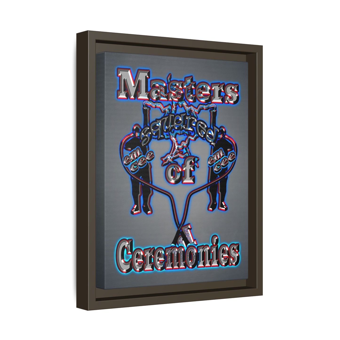 em cee squared - framed canvas art (grey-light grey)