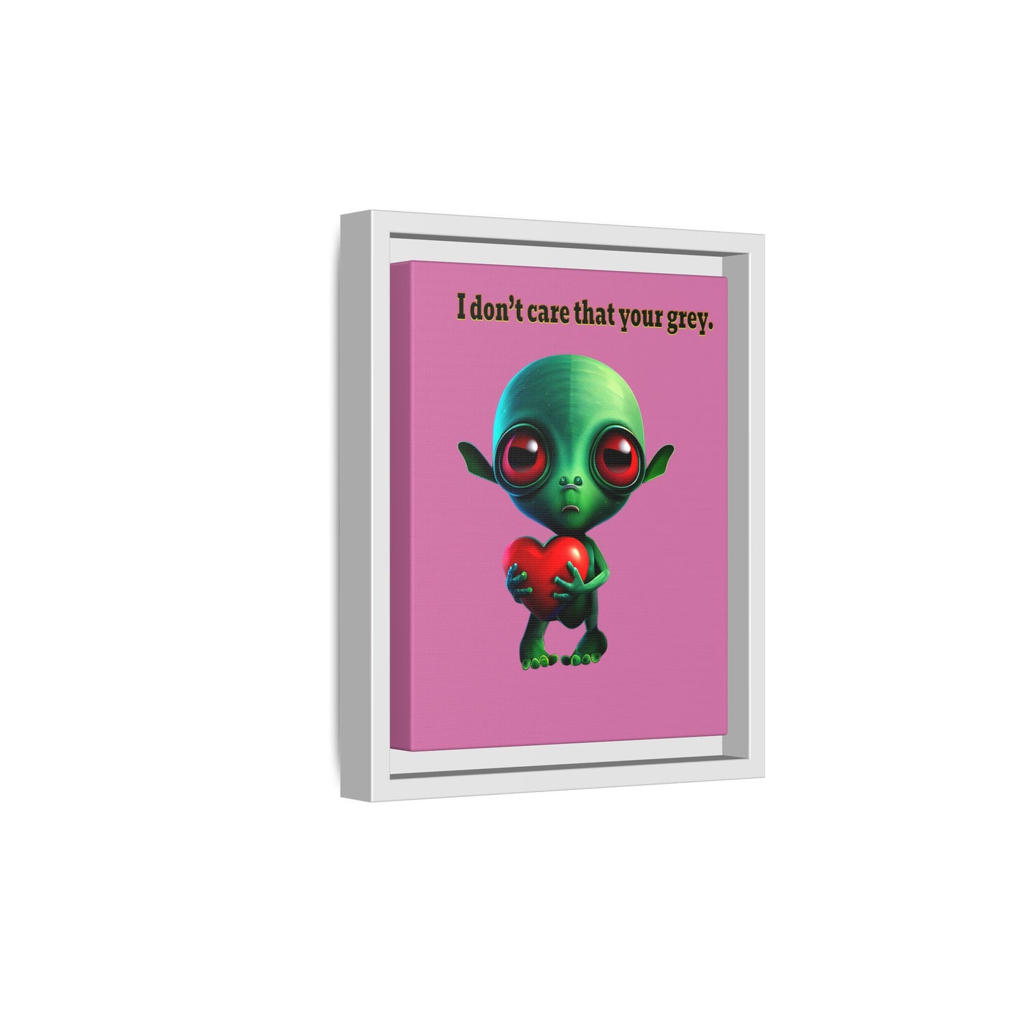 I don't care that your grey - framed canvas art (light pink)