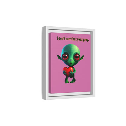 I don't care that your grey - framed canvas art (light pink)