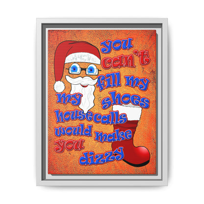 santa's shoes - framed canvas art (burnt orange)
