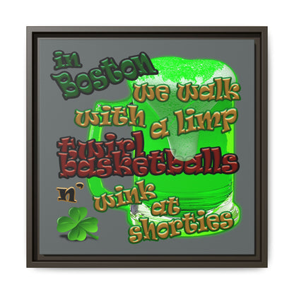 celtics logo - framed canvas art (dark grey)