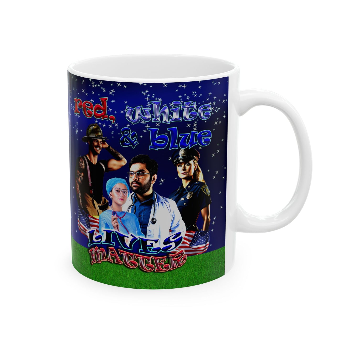 rw&b lives matter - White Mug ('snoops' background)
