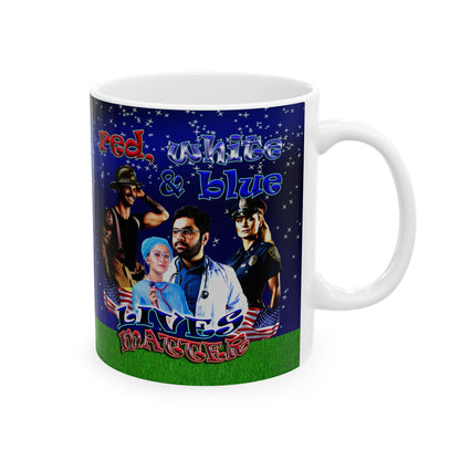 rw&b lives matter - White Mug ('snoops' background)