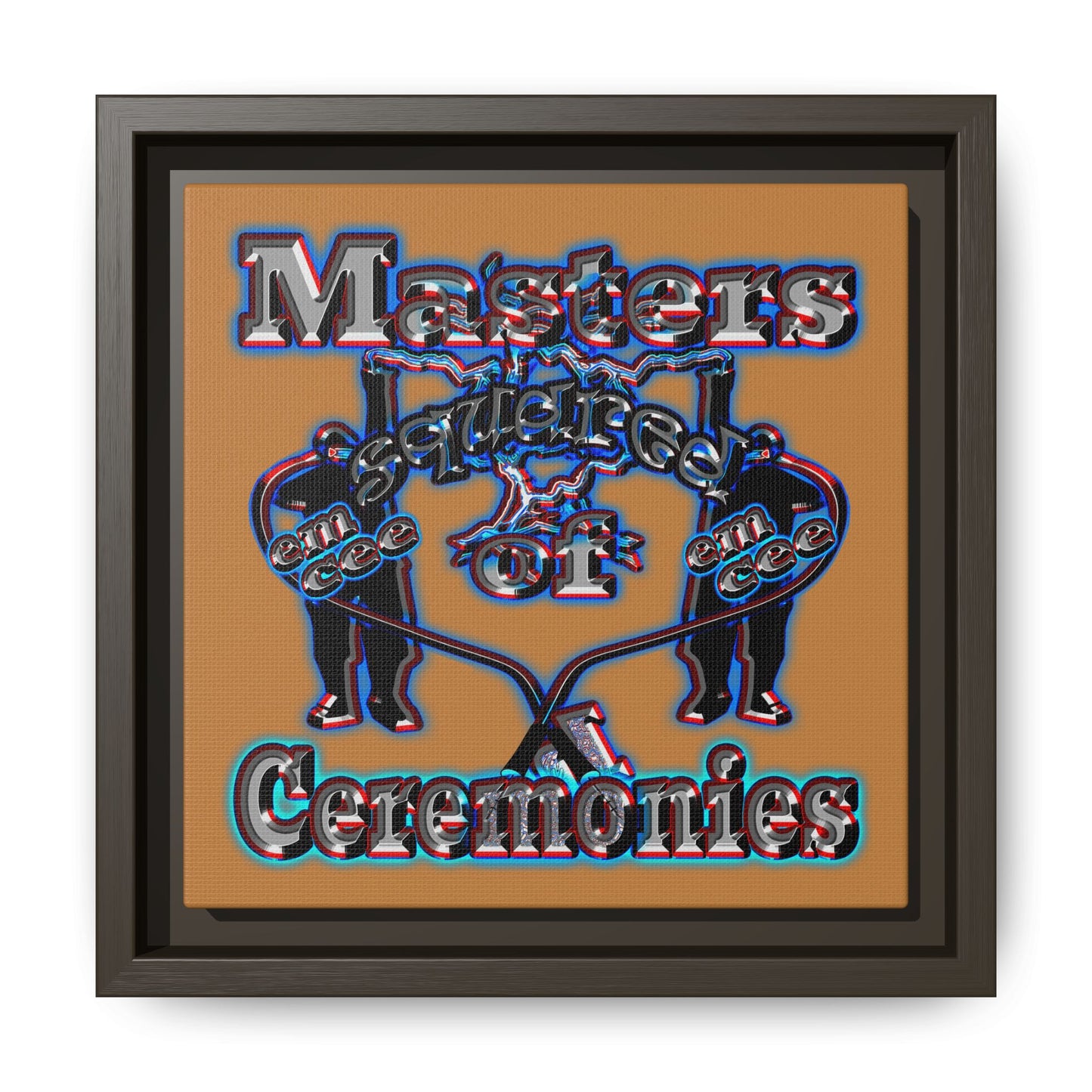 em cee squared - framed canvas art (light brown)