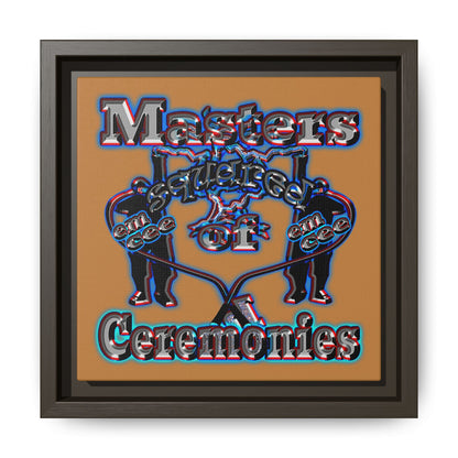 em cee squared - framed canvas art (light brown)