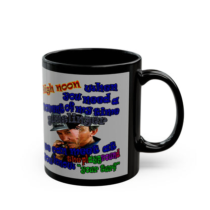 high noon - Black Mug (light grey)
