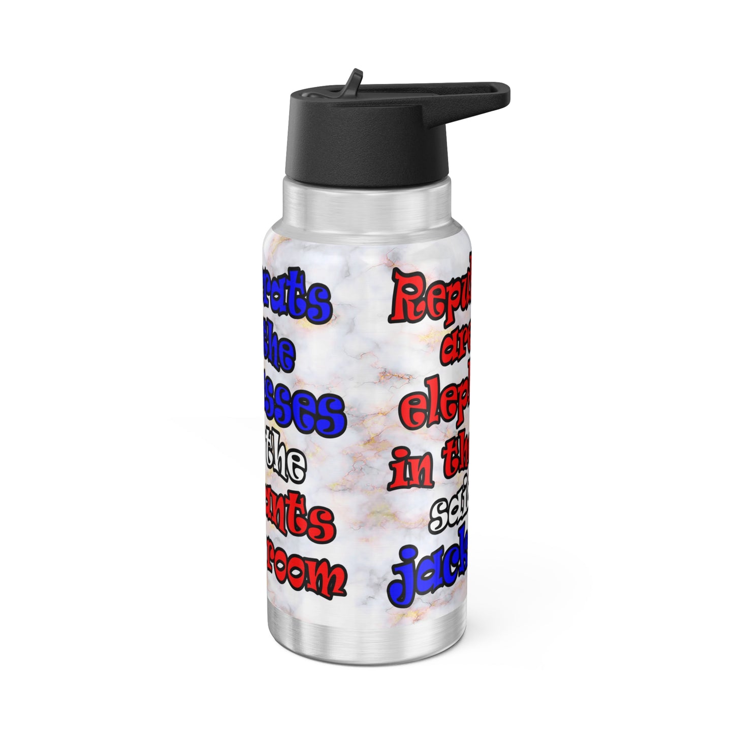 donkeys and elephants - Gator Tumbler, 32oz  (white marble)