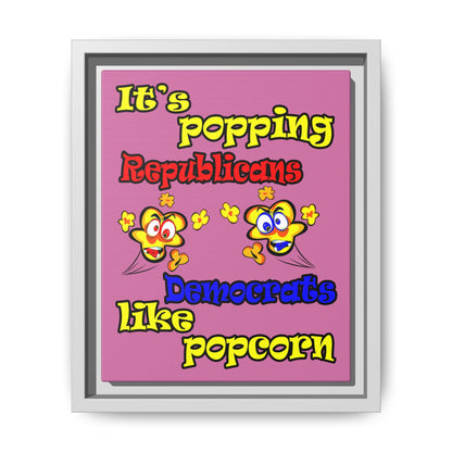 popping like popcorn - framed canvas art (light pink)