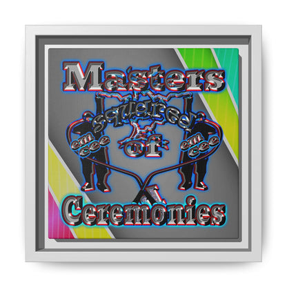 em cee squared - framed canvas art (rainbow split)