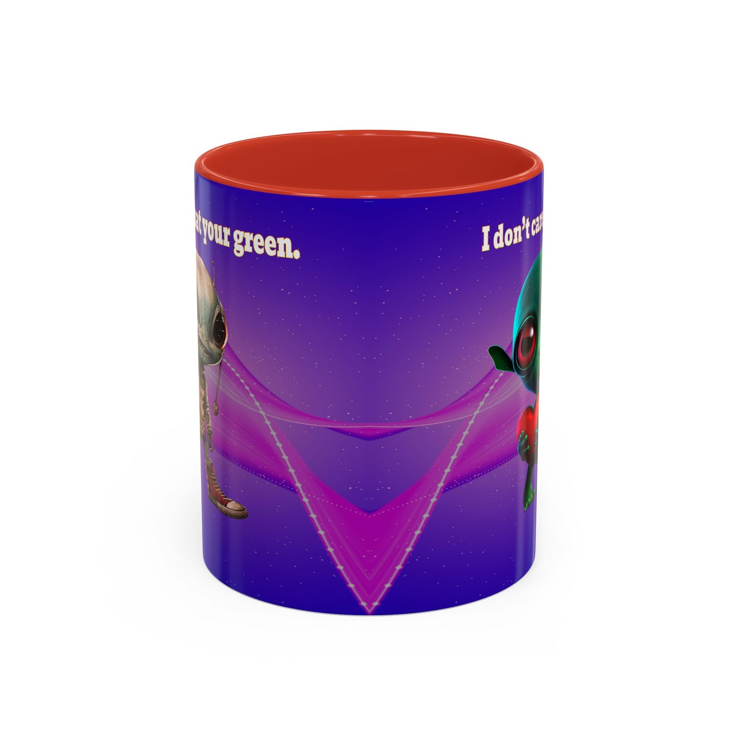 I don't care that your grey - Accent Mug (purple-pink wave)