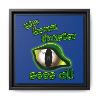 green monster - framed canvas art (dark blue)