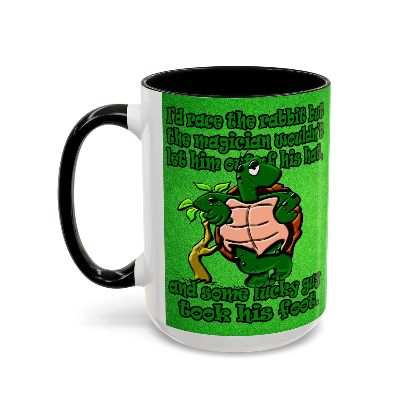 turtle race - Accent Mug (green turf)