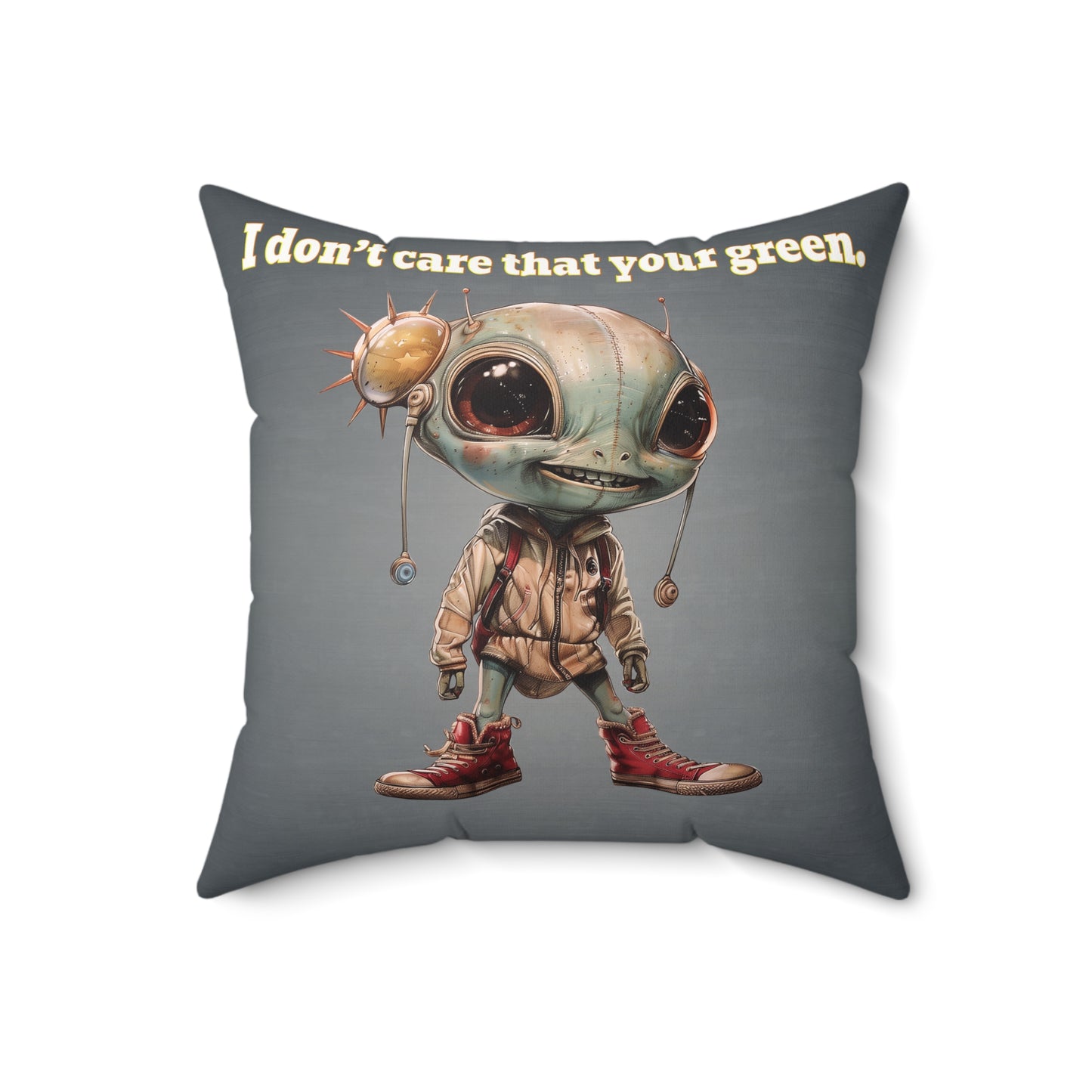 I don't care that your grey - Faux Suede Square Pillow - (grey-light grey)