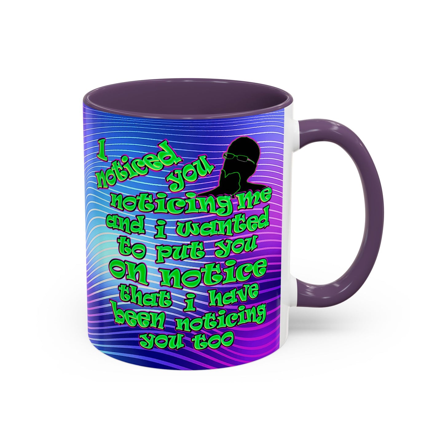 noticed you noticing - Accent Mug (purple wave)