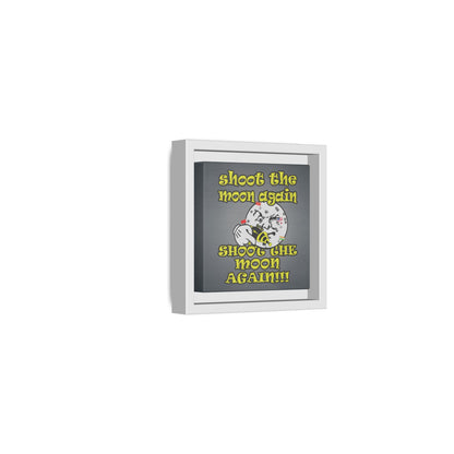 shoot the moon again - framed canvas art (grey-light grey)