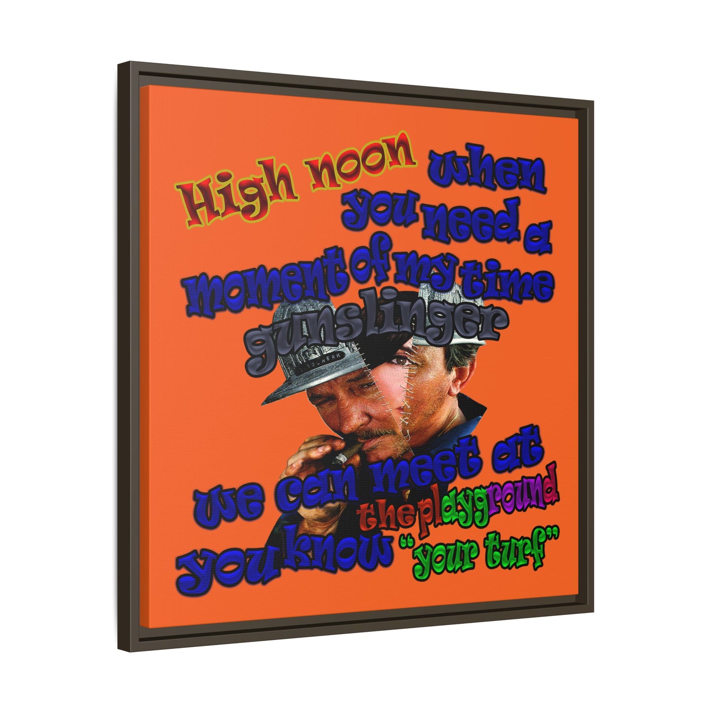 high noon - framed canvas art (orange)