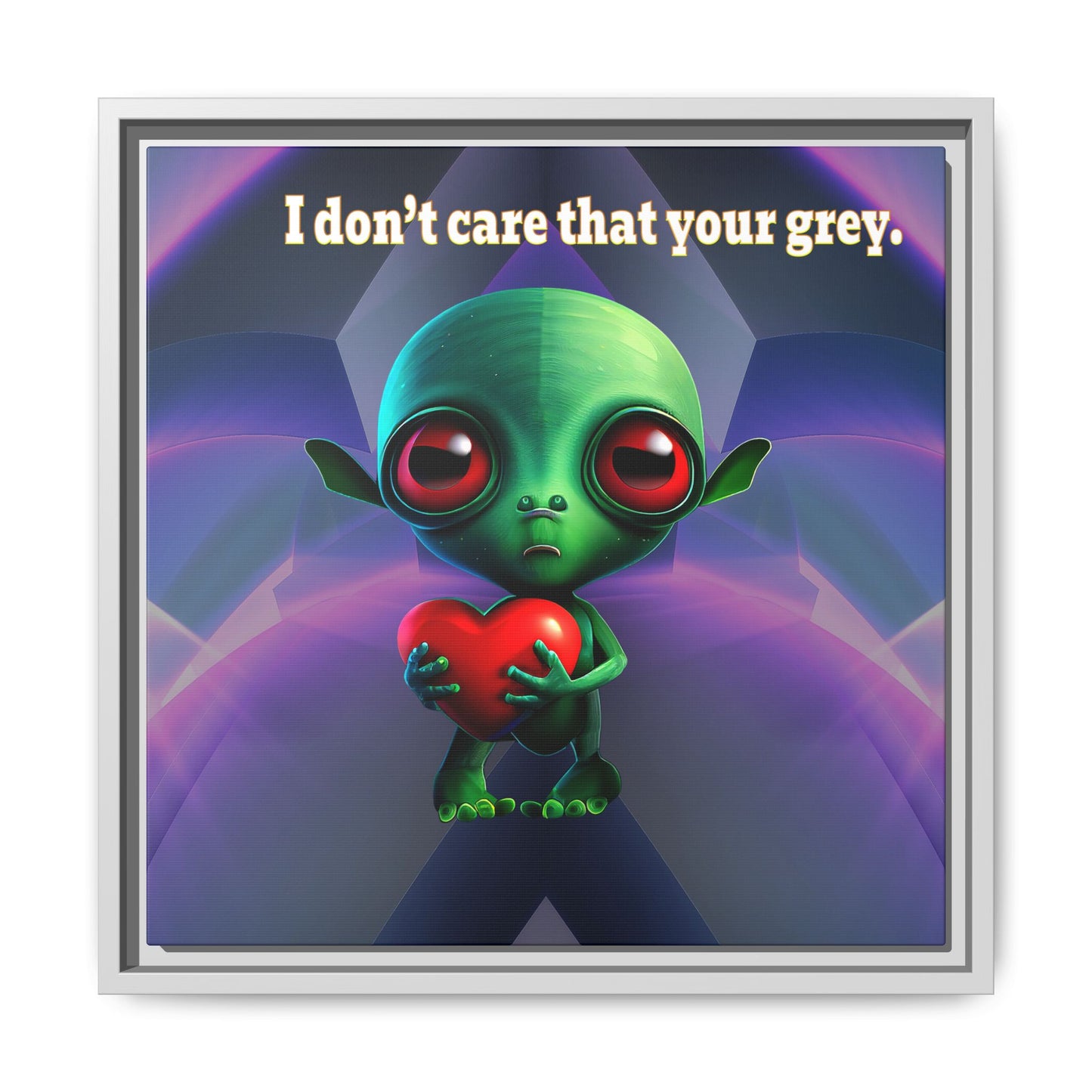 I don't care that your grey - framed canvas art (grey-pink wave)