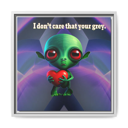 I don't care that your grey - framed canvas art (grey-pink wave)