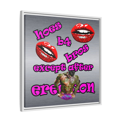 hoes b4 bros - framed canvas art (brushed nickel)