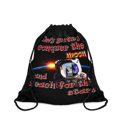 defy conquer reach - Drawstring Bag (black)