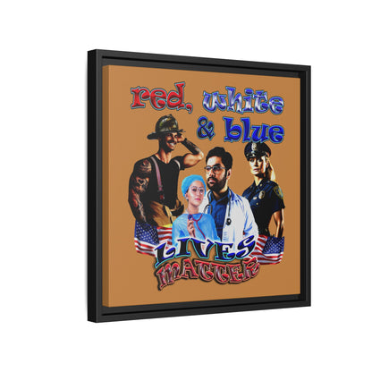 rw&b lives matter - framed canvas art (light brown)