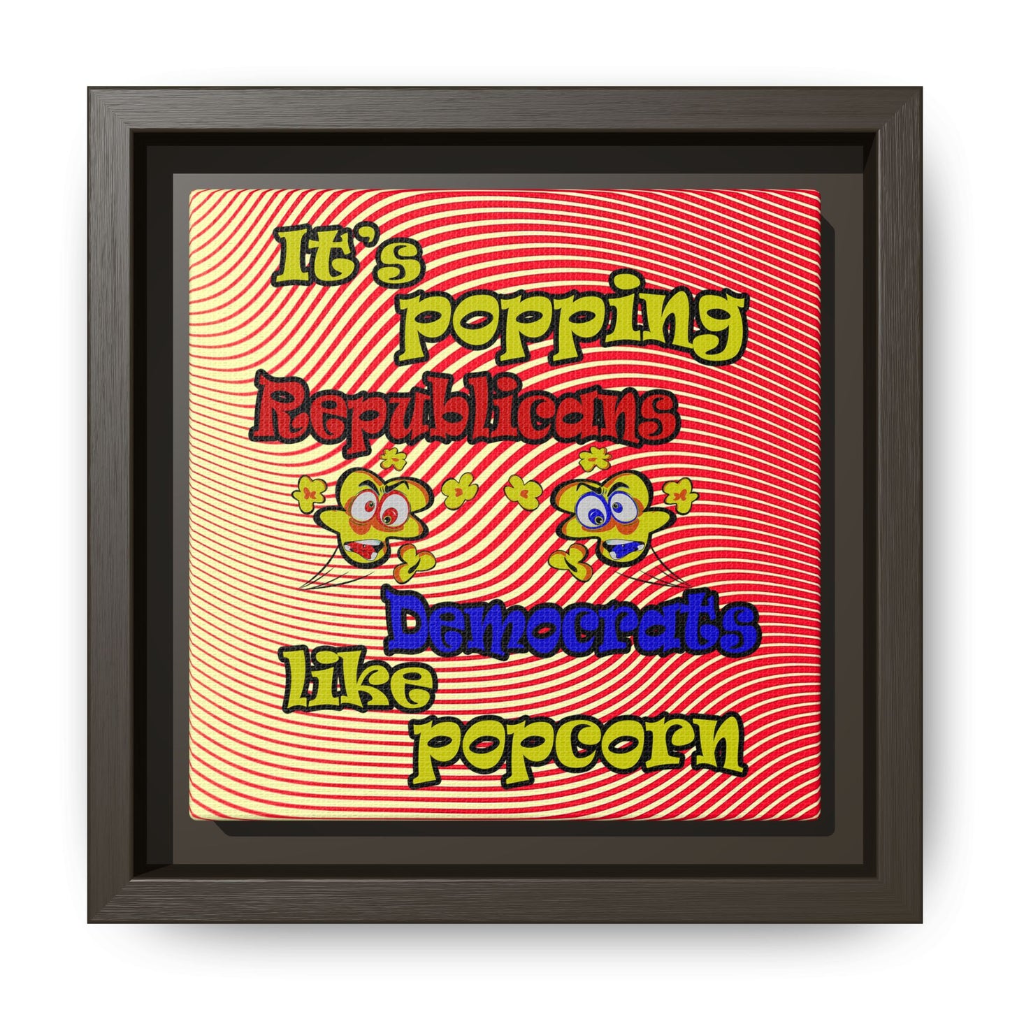 popping like popcorn - framed canvas art (yellow-orange wave)