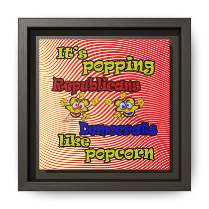 popping like popcorn - framed canvas art (yellow-orange wave)