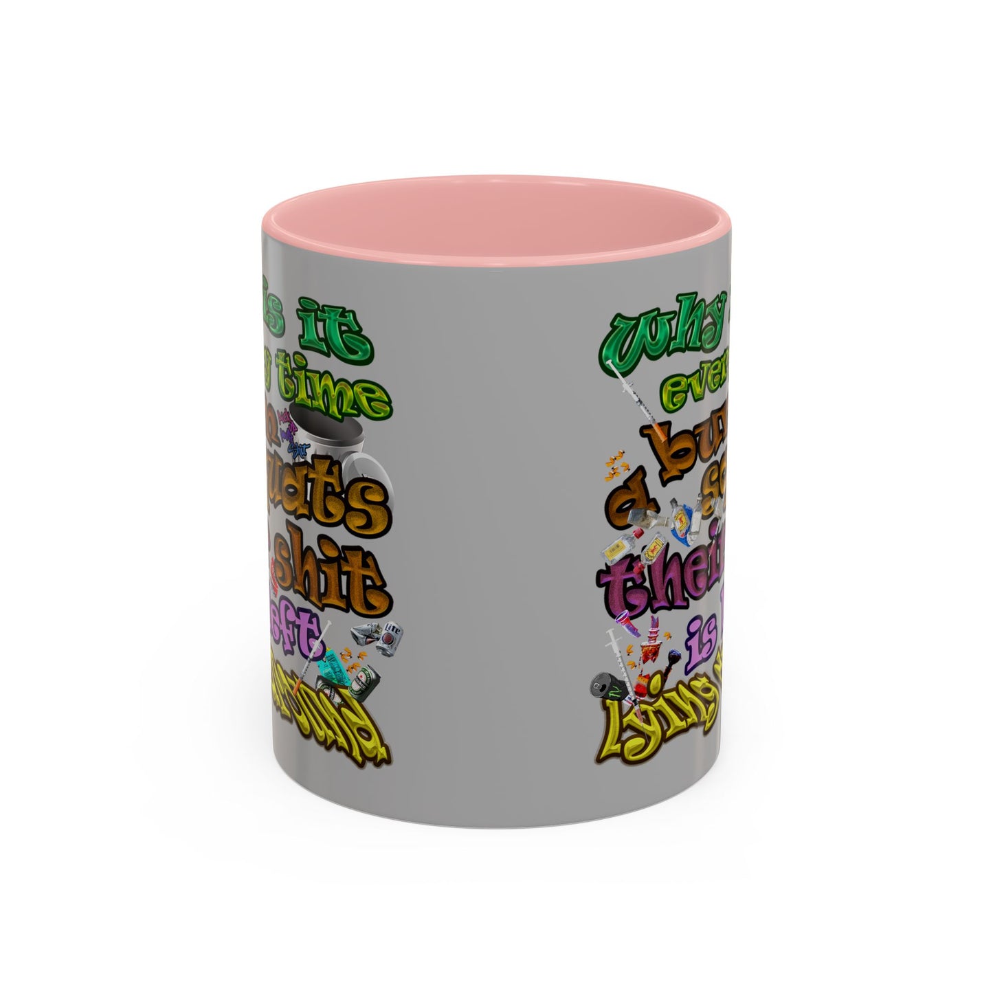 the bum's shit - Accent Mug (light grey)