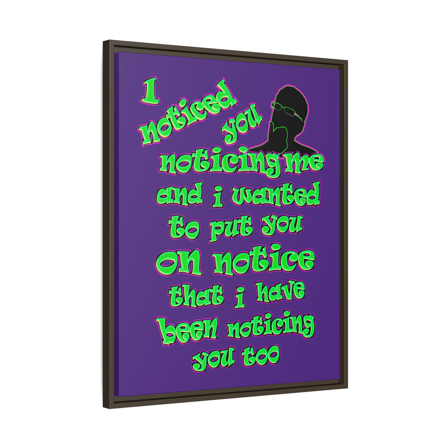 noticed you noticing - framed canvas art (purple)