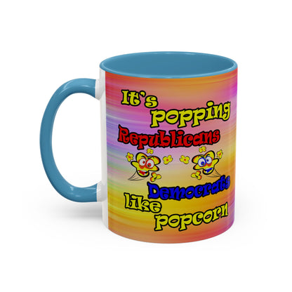 popping like popcorn - Accent Mug (color blur)