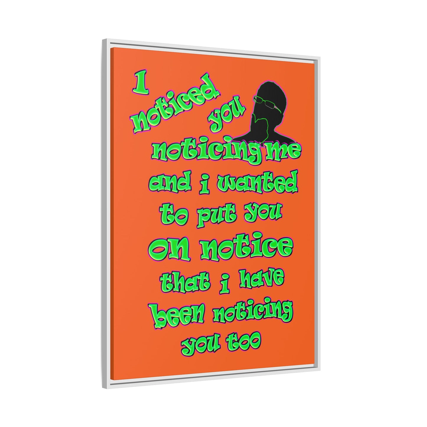 noticed you noticing - framed canvas art (orange)