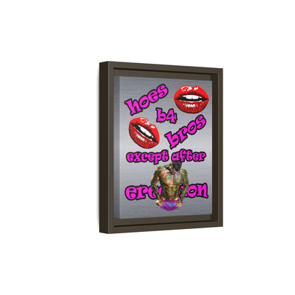 hoes b4 bros - framed canvas art (brushed nickel)