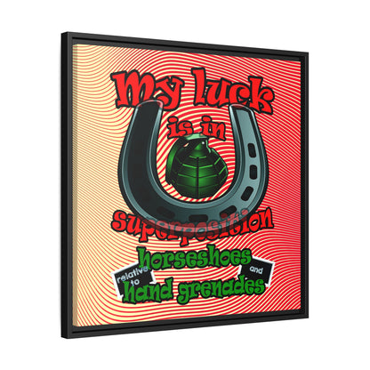 my luck - framed canvas art (yellow-orange wave)
