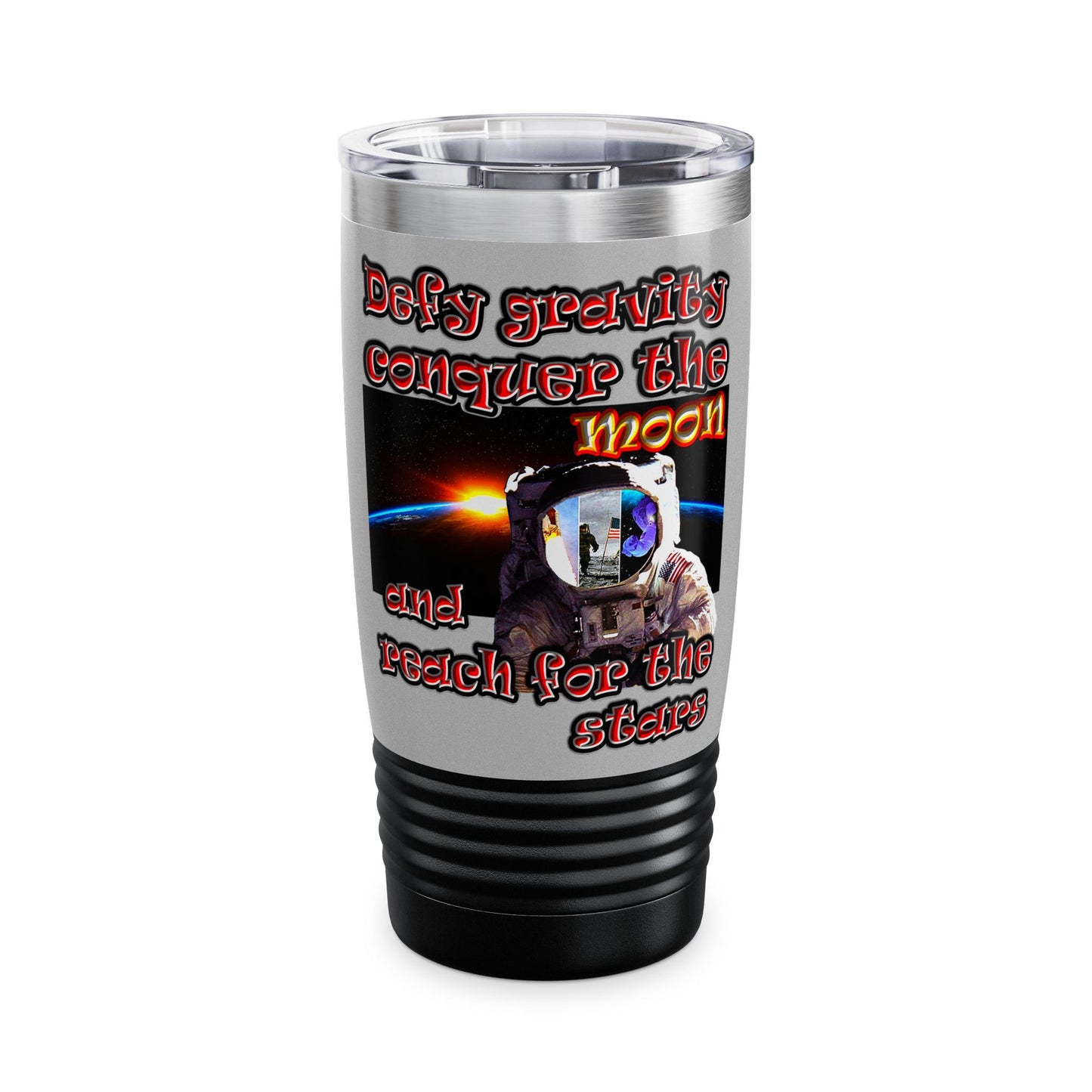 defy conquer reach - Ringneck Tumbler, 20oz (light grey)