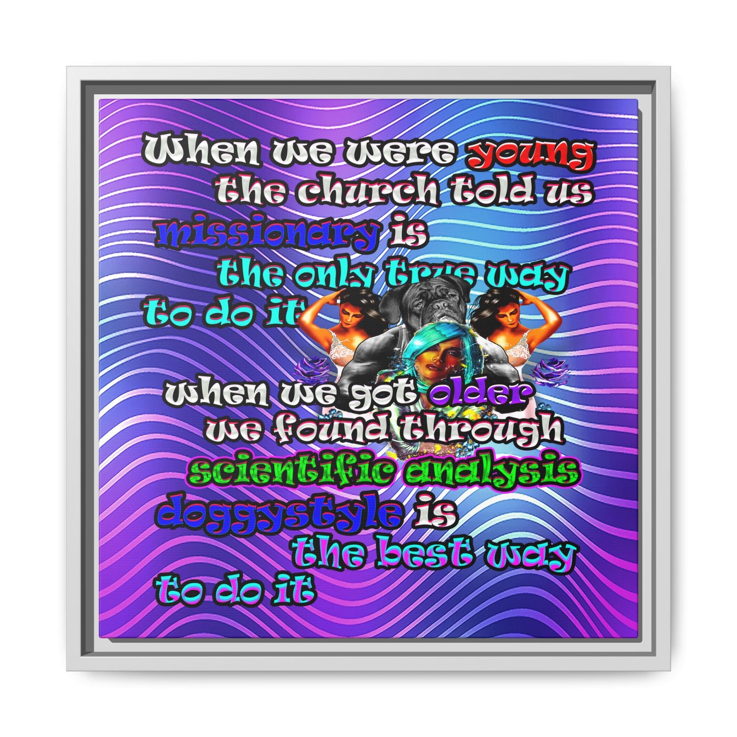 doggystyle - framed canvas art (purple wave)