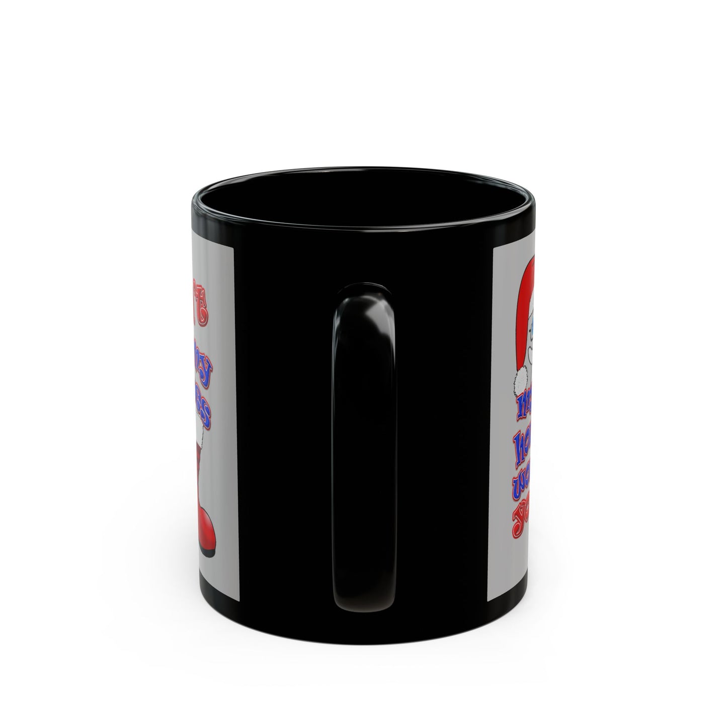 santa's shoes - Black Mug (light grey)