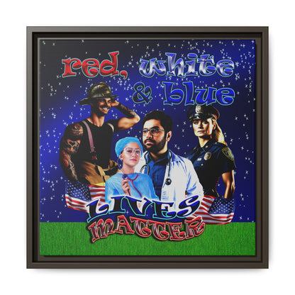 rw&b lives matter - framed canvas art ('snoops' background)