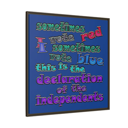 declaration of the independents - framed canvas art (dark blue)