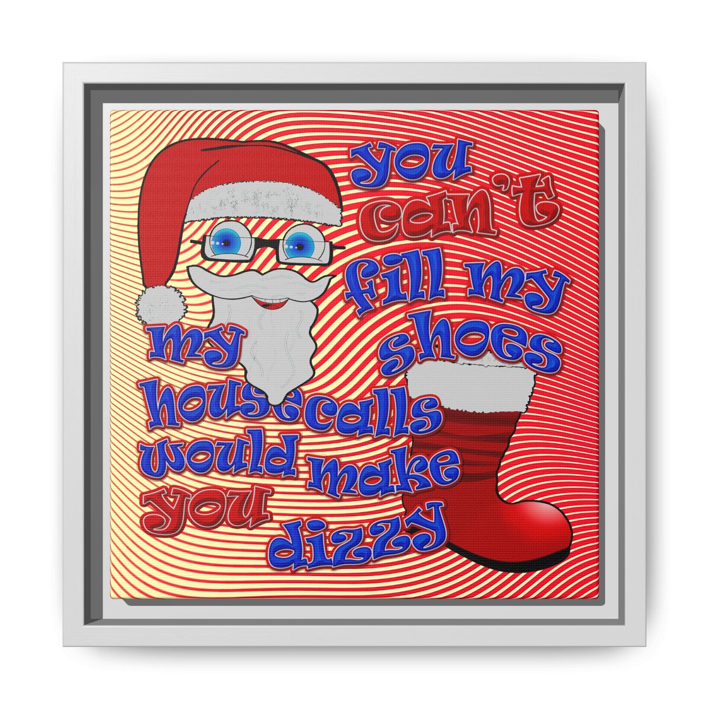 santa's shoes - framed canvas art (yellow-orange wave)