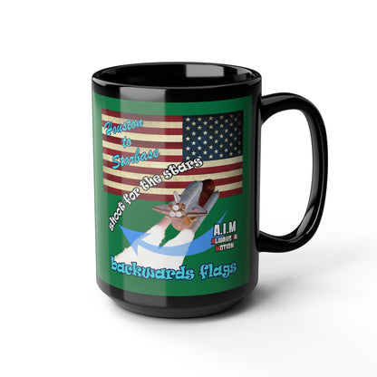 shoot for the stars - Black Mug (dark green)