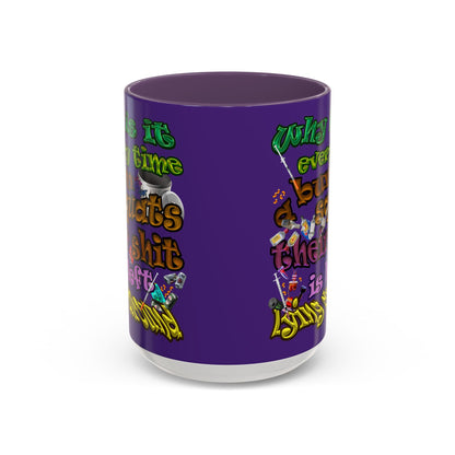 the bum's shit - Accent Mug (purple)