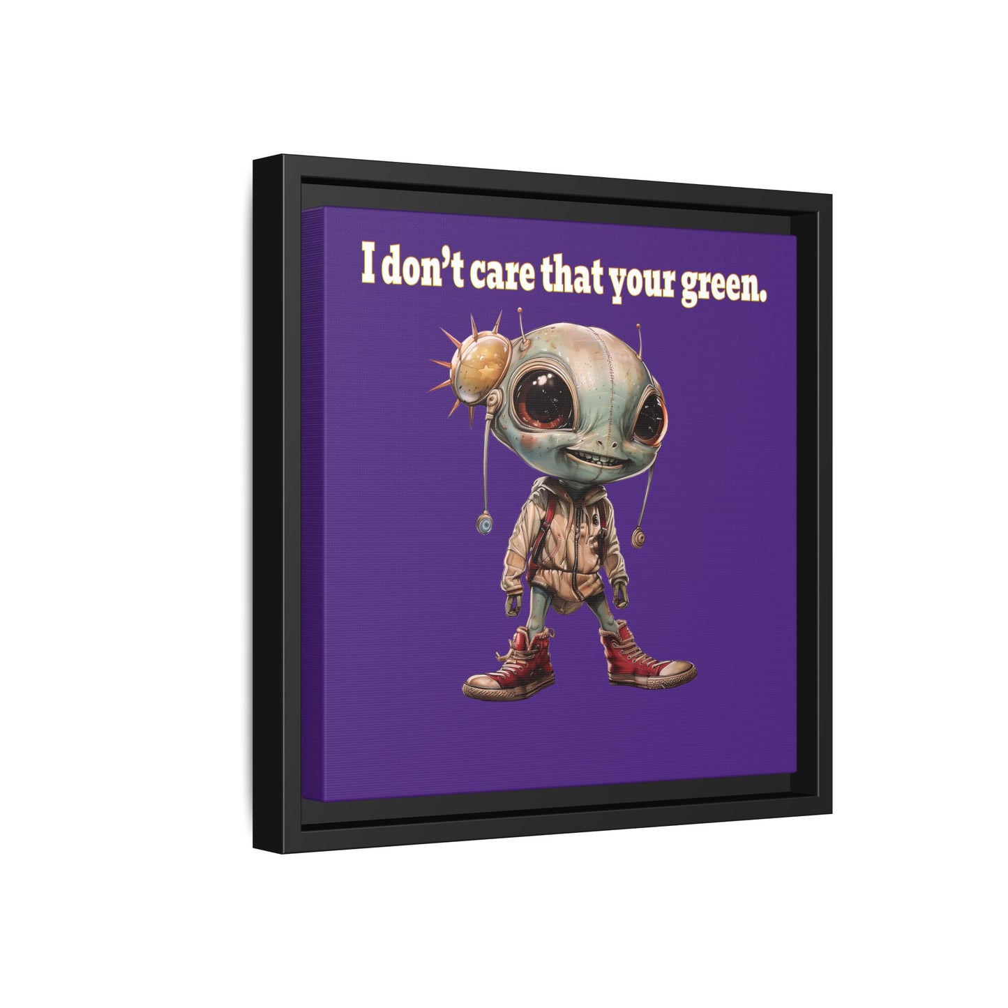 I don't care that your green - framed canvas art (purple)