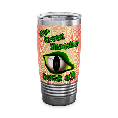 green monster - Ringneck Tumbler, 20oz (yellow-orange wave)
