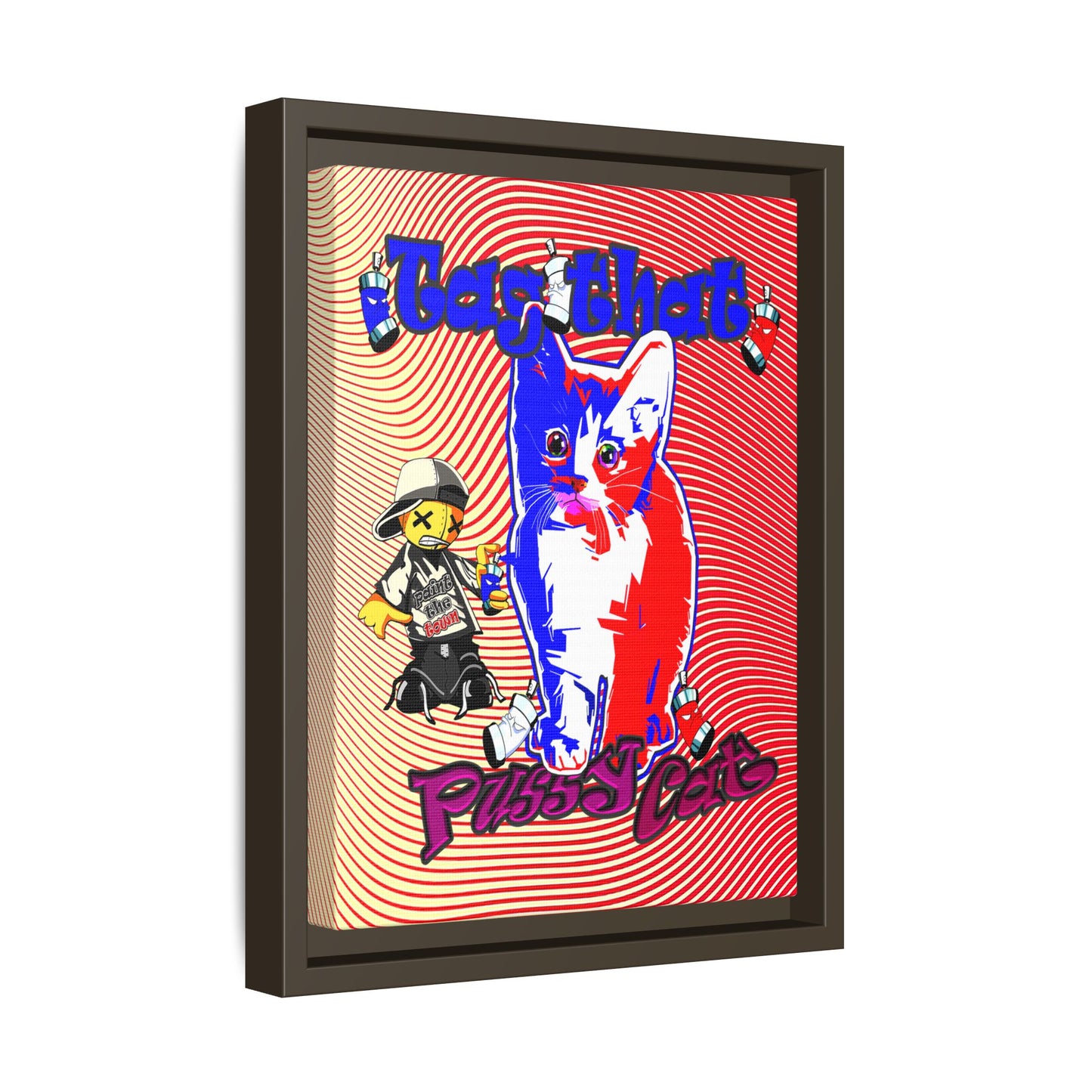 tag that - framed canvas art (yellow-orange wave)