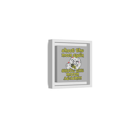 shoot the moon again - framed canvas art (light grey)