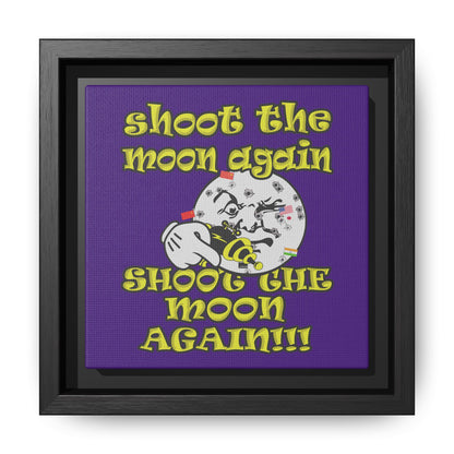 shoot the moon again - framed canvas art (purple)