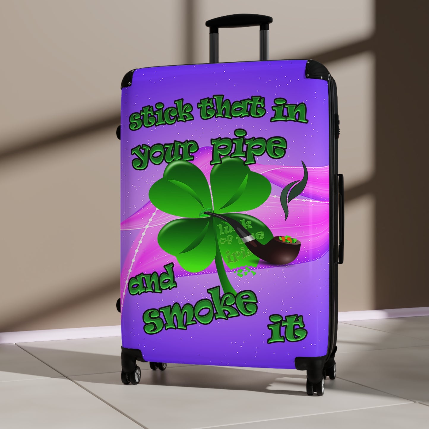 stick that in your pipe and smoke it - Suitcase (purple-pink wave)