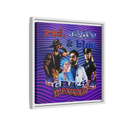 rw&b lives matter - framed canvas art (purple wave)