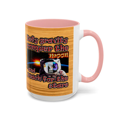 defy conquer reach - Accent Mug (butterscotch wood finish)
