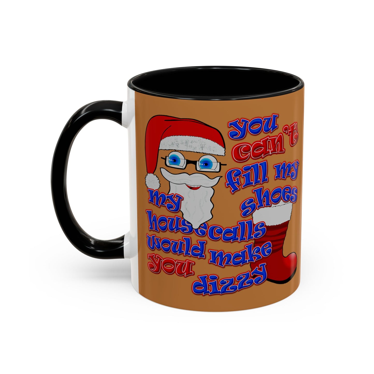 santa's shoes - Accent Mug (light brown)
